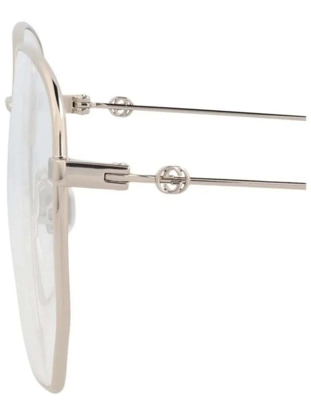 New Gucci Womens Square/Rectangle Gold Gold Transparent Fashion Designer Eyeglas